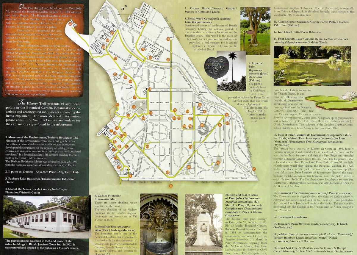mapa botanická záhrada v Rio de Janeiro 