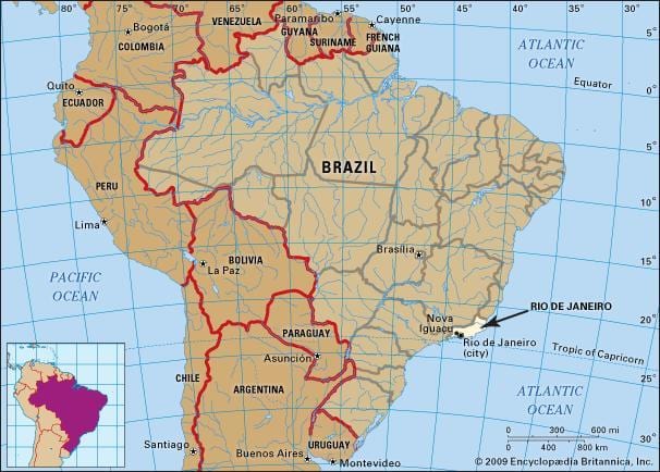 kde je Rio de Janeiro sa nachádza na mape