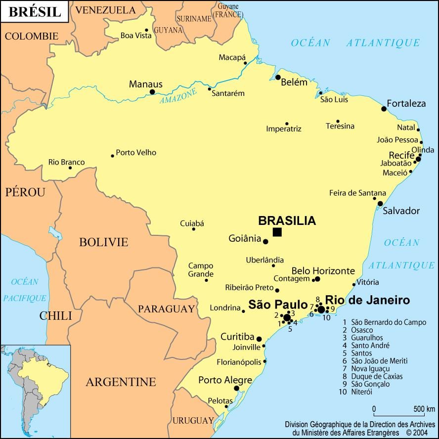 mapa brazília ukazuje Rio de Janeiro