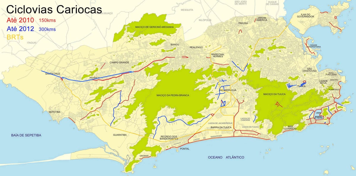 Rio de Janeiro bicykli mapu