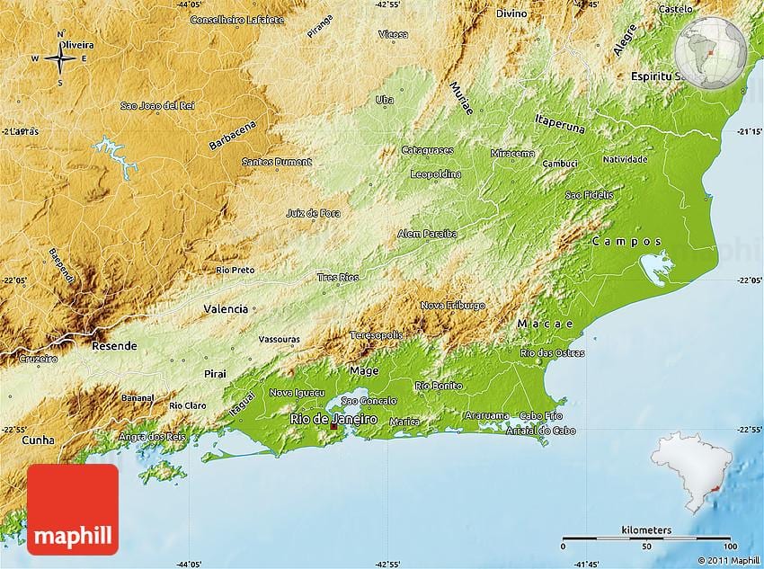 zemepisná mapa Rio de Janeiro