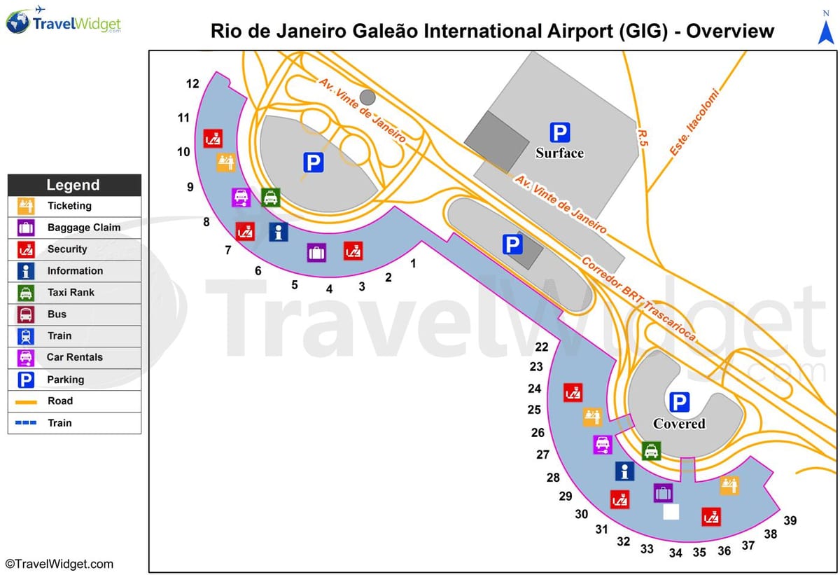 mapa Rio de Janeiro koncert letiska