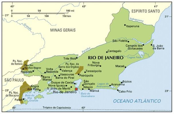 súradnice mapy Rio de Janeiro
