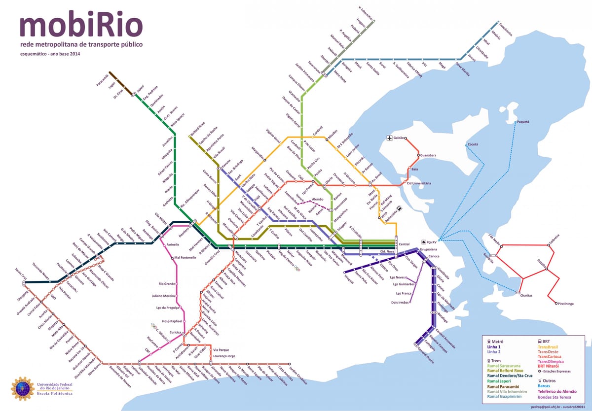 verejná doprava mapu Rio de Janeiro