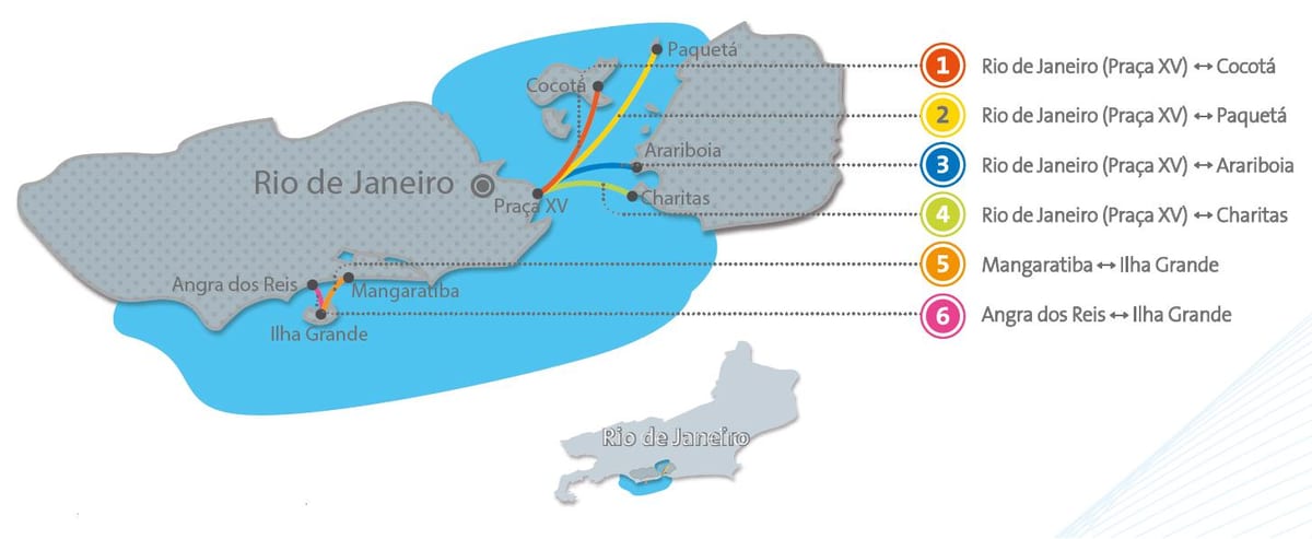 Rio de Janeiro loď mapu