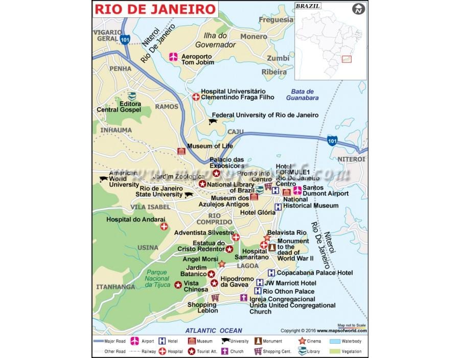 Rio de Janeiro obchod mapu
