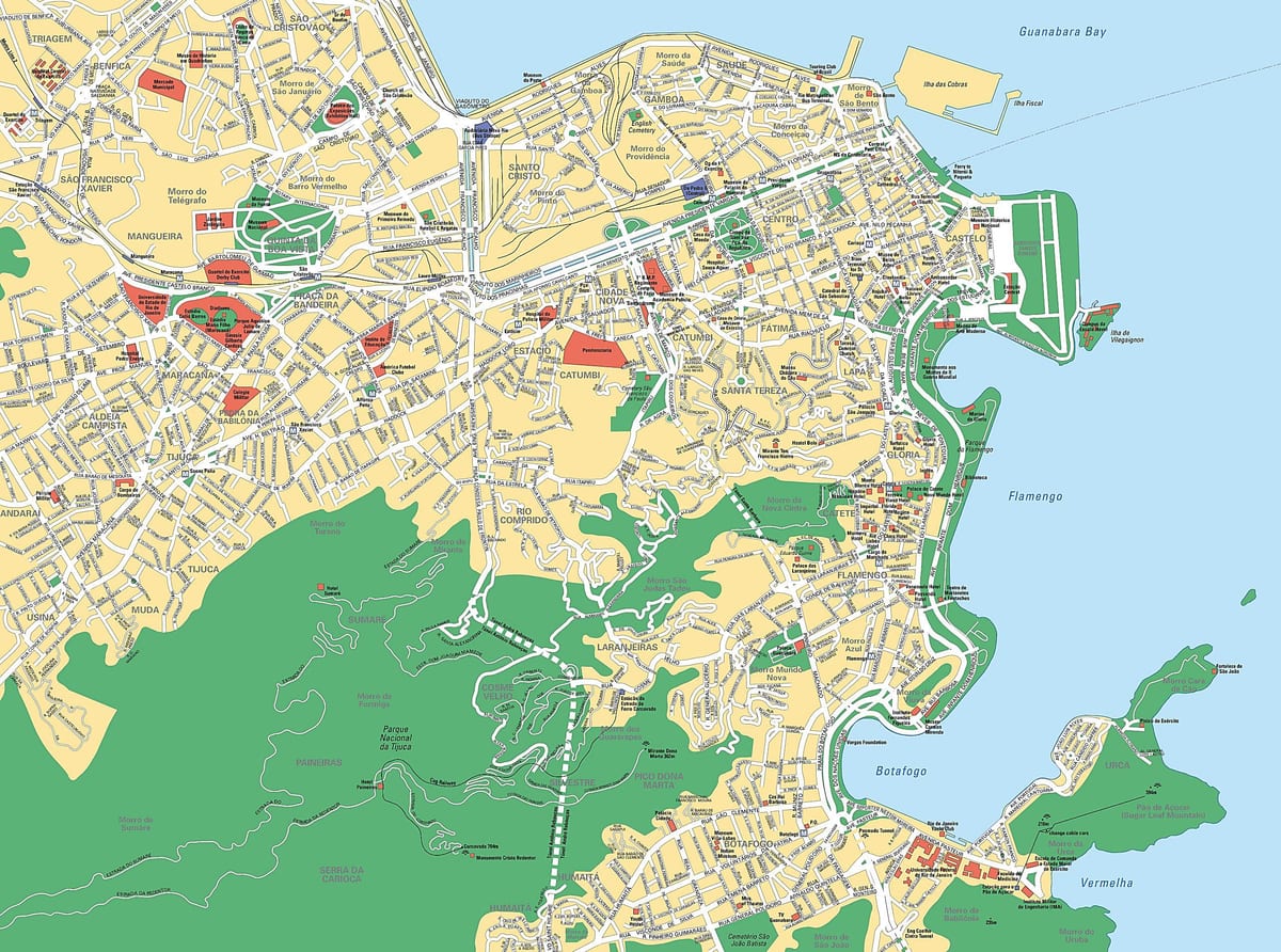 Rio de Janeiro predmestí mapu