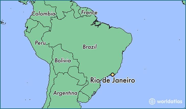 mapa zobrazuje Rio de Janeiro